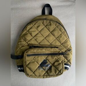 PAJAR 2 in 1 Backpack Zip Off Crossbody 16” In Green/Khaki